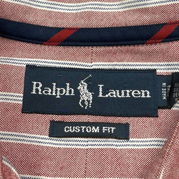 Vintage Ralph Lauren Mens Custom Fit Long Sleeve XXL Button Down Pink Preppy - Picture 2 of 11